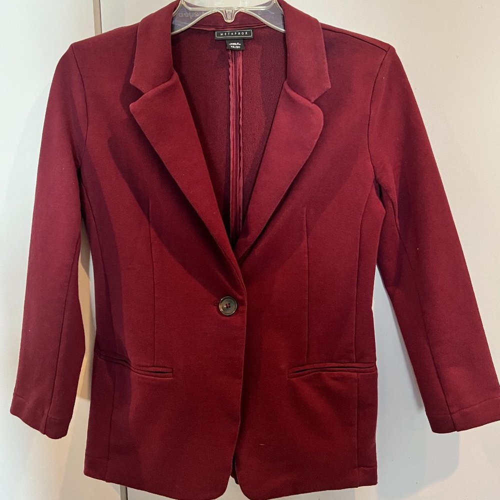 Burgundy Metaphor Blazer - Extra Small